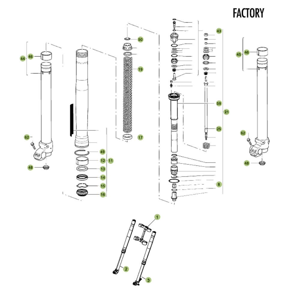 Beta RR520 Factory 11 Gabel 2 Ersatzteile